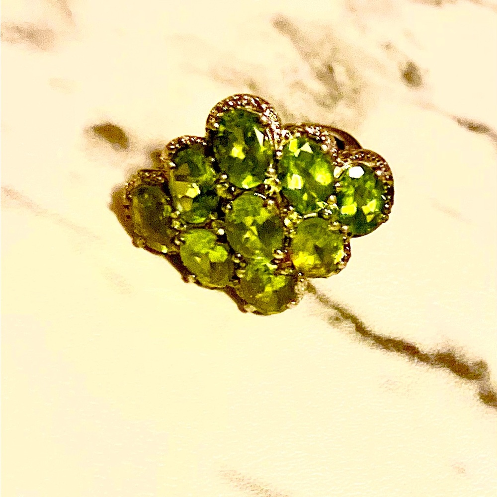 Exquisite925💚&14kGreen Peridot Ring!Size8aprox Era1890 - Picture 2 of 16